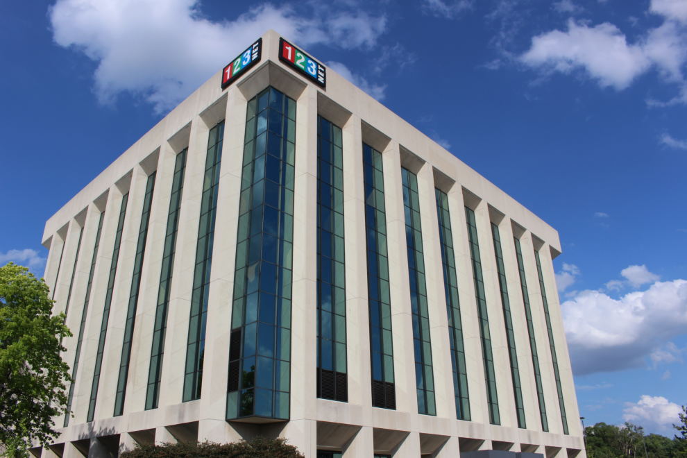 Exterior of the 123Net DC1 data center building in Southfield, Michigan