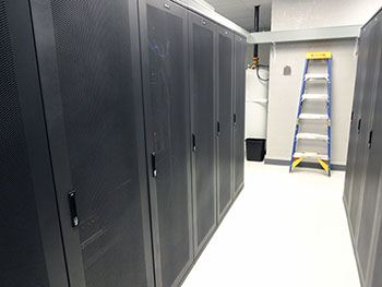 Server cabinets on the Southfield, Michigan data floor