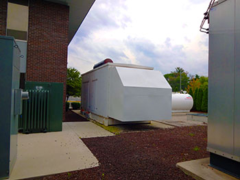 Diesel backup generators outside the Southfield, Michigan facility